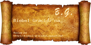 Biebel Graciána névjegykártya